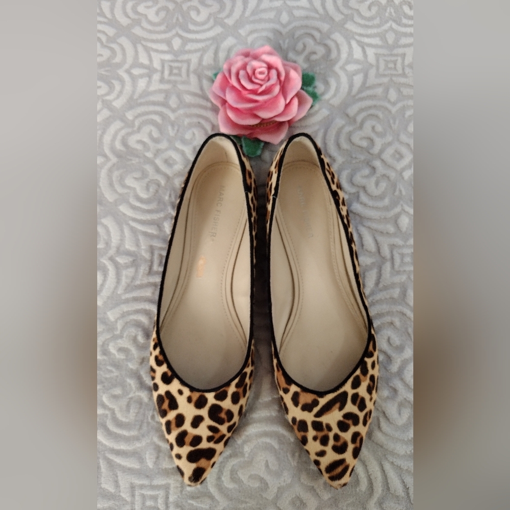 Marc Fisher MFALANYZ-T Animal Print Pointed Toe Flats Women's Size 8½ - Picture 7 of 7